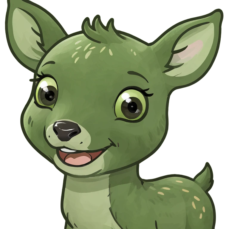a cute baby deer smiling emoji