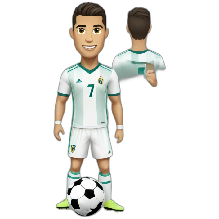 Cristiano Ronaldo with football emoji