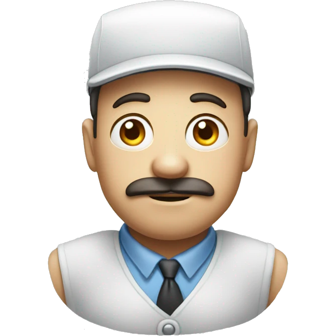 a milkman with a bored expression with eyebags emoji