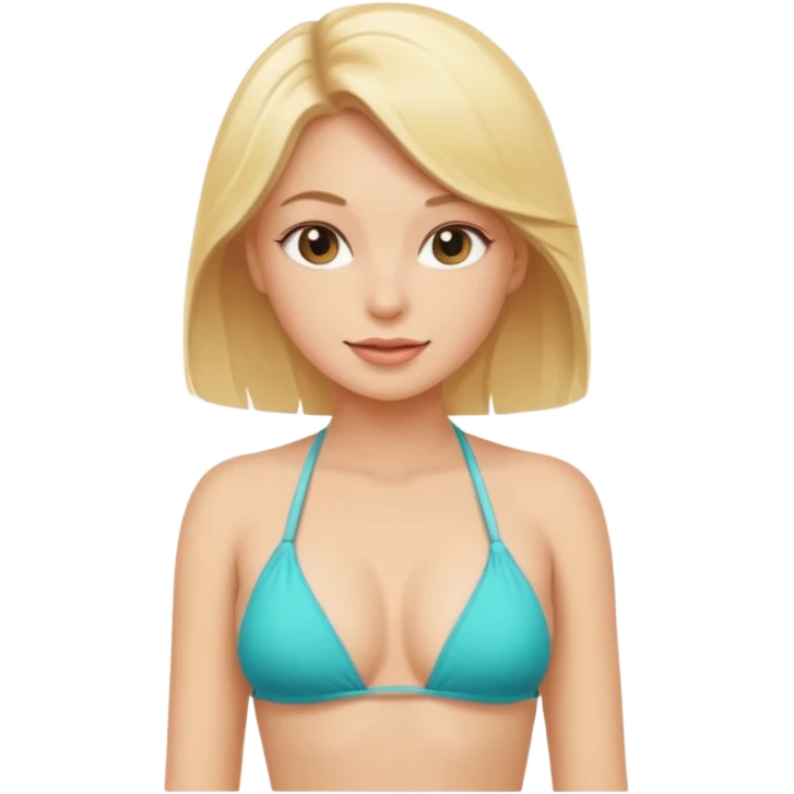 Beautiful blonde woman in bikini emoji
