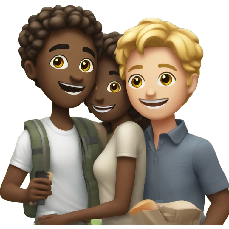 happy moment outdoors with friends emoji