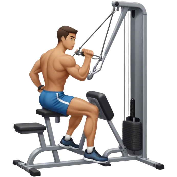 side-view man cable-machine tricep-pushdown emoji
