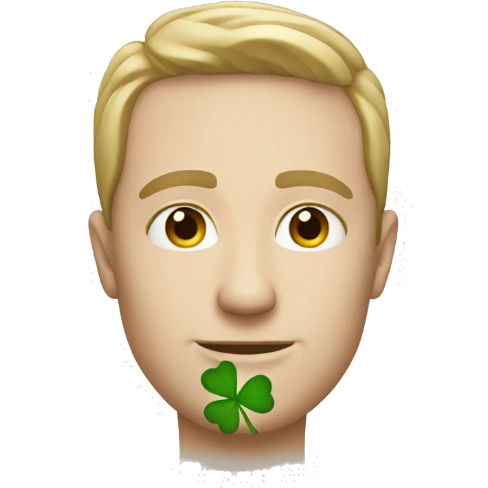 white man with clover emoji