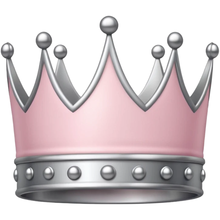 light pink and silver simple crown, round dots on top emoji