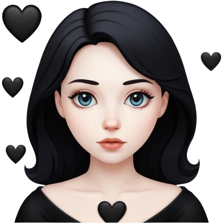 cara con corazones negros emoji