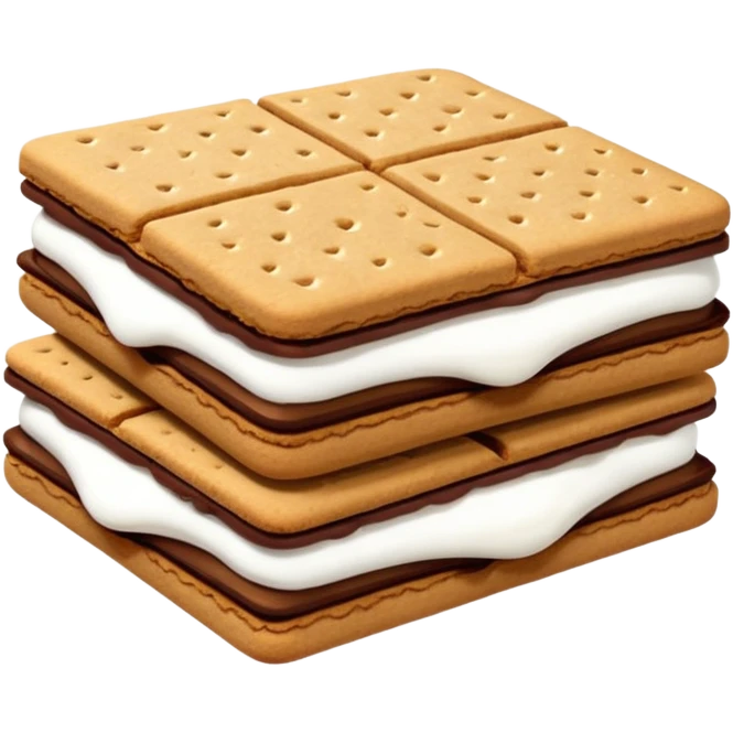 Realistic smores cookie sandwich isolated emoji
