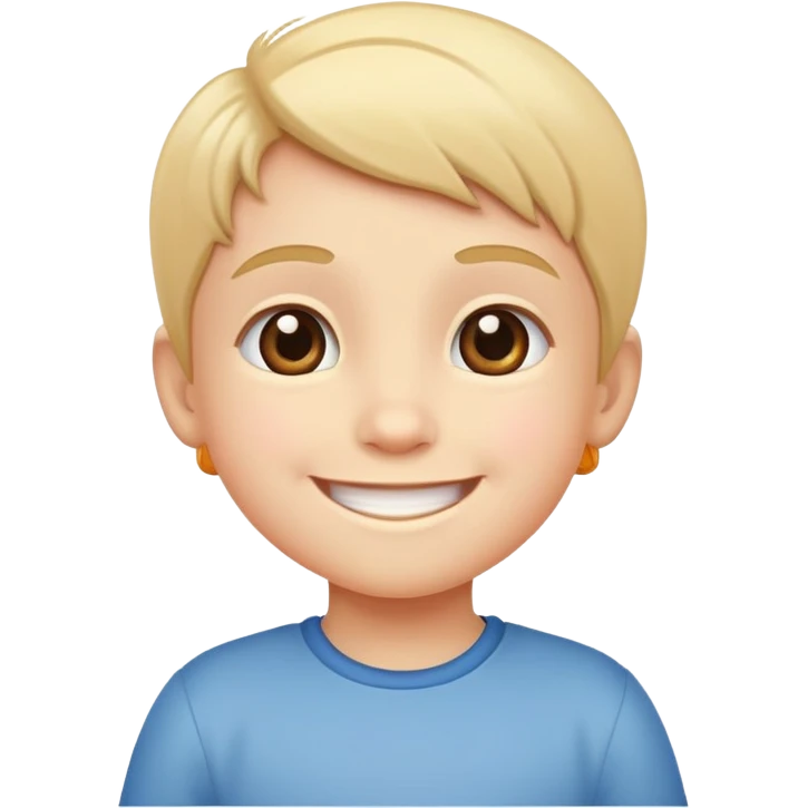 child standing with a smile, cheerful and confident emoji