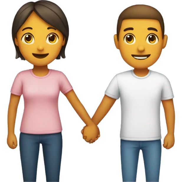 Girl guy holding hands emoji