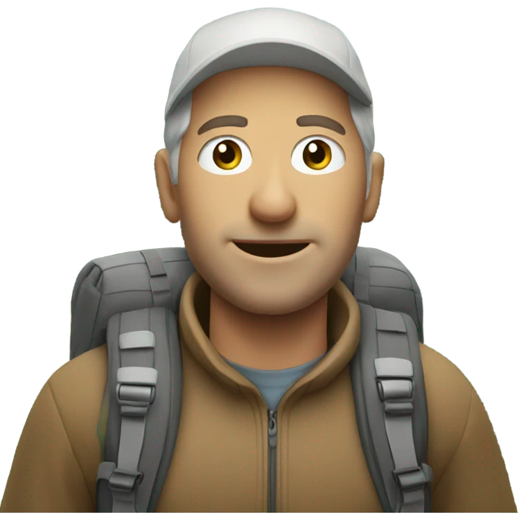 White man hiking emoji
