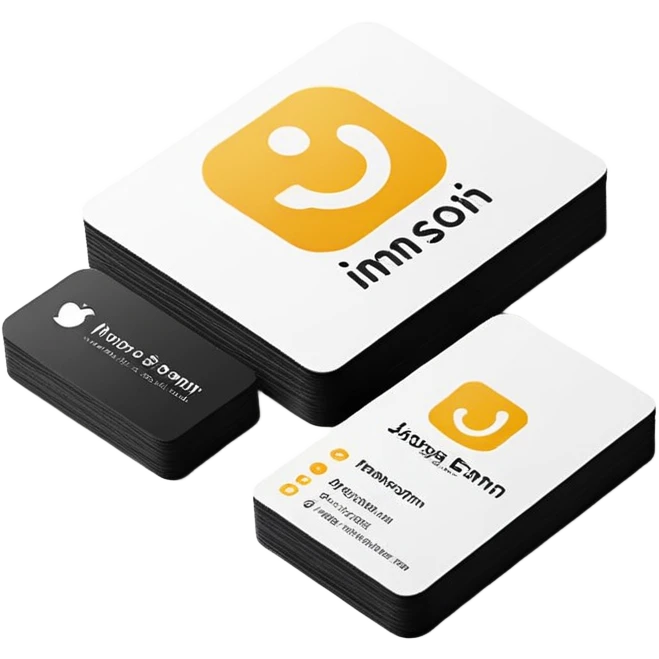 business card with a logo symbol emoji