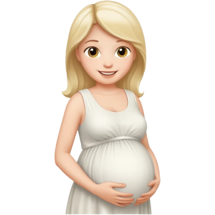 Беременная девушка в белом платье emoji