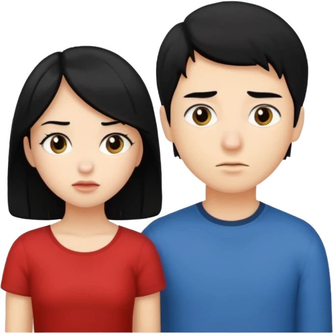 girl with black hair ignore boy with blond hair emoji