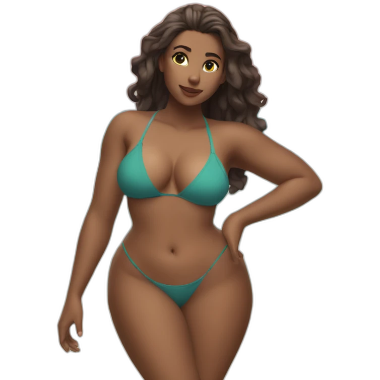 Slim-thicc Caucasian woman small bikini pose (beach body) emoji