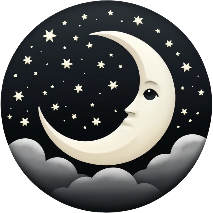  white moon in black sky emoji