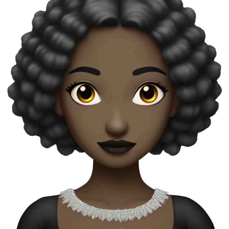 One Black swan ballet woman, sad fierce pale skin with black hair woman  emoji