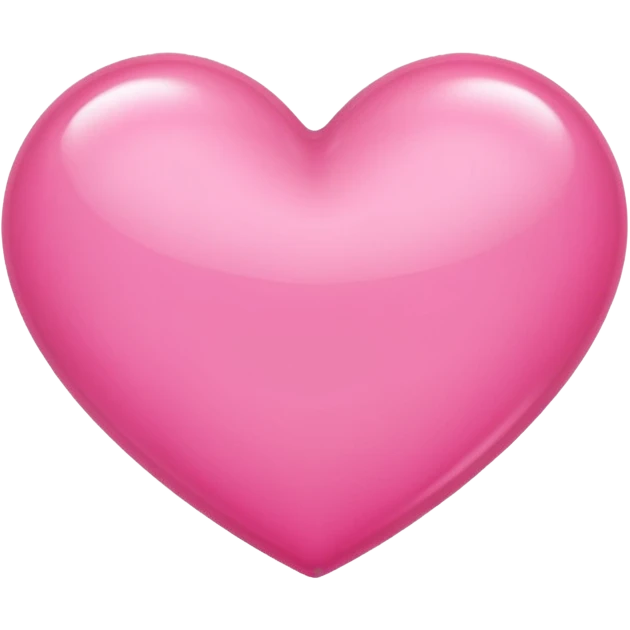  shiny pink  heart, smooth and glossy surface, simple and elegant design, no background. emoji