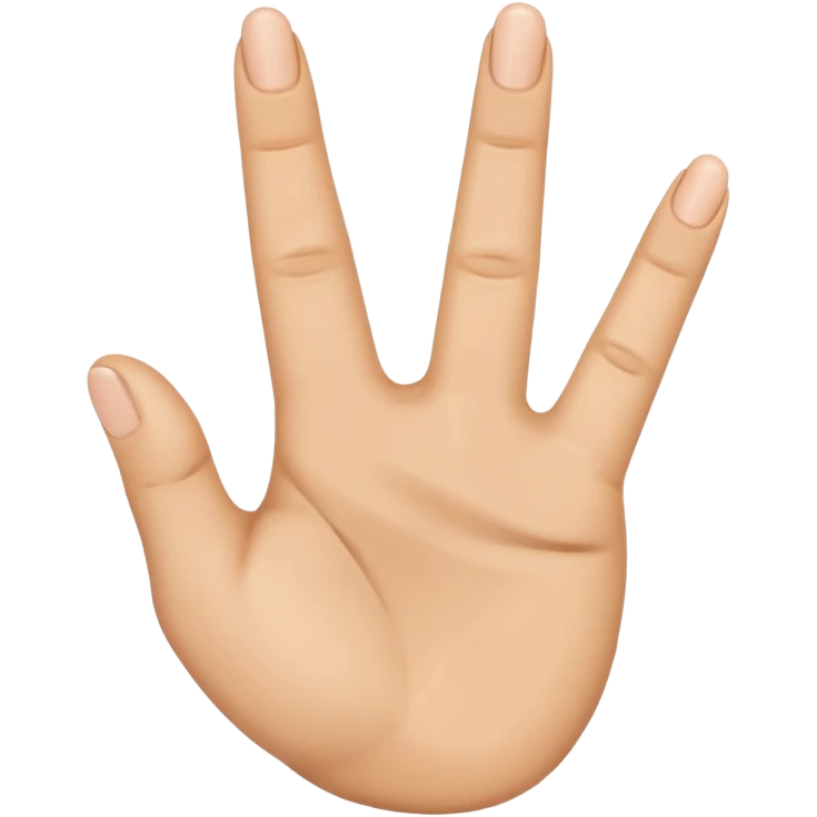 “Emoji of a hand with the index finger bent back, middle finger raised, and thumb touching ring finger in a circle, flat emoji style.” emoji