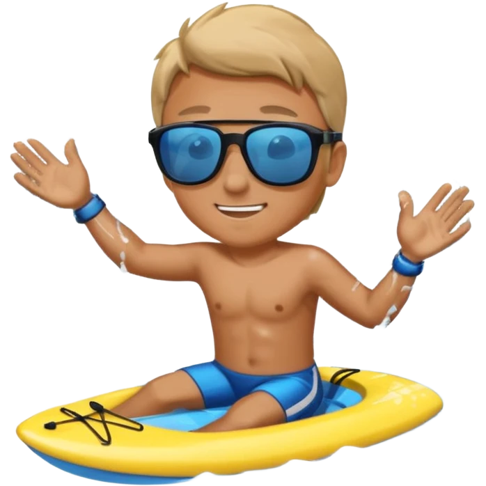 water sports man along with water emoji