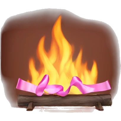 light pink fireplace with ribbons  emoji