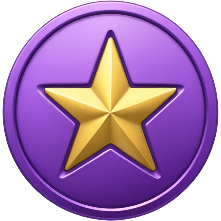 purple coin with a star on it emoji