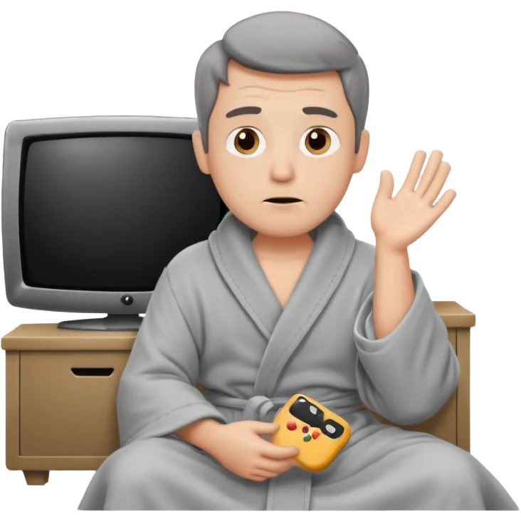 bored man watching television emoji