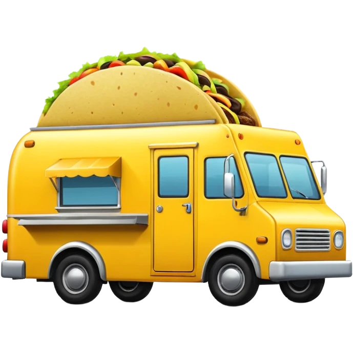 yellow tacos truck. emoji