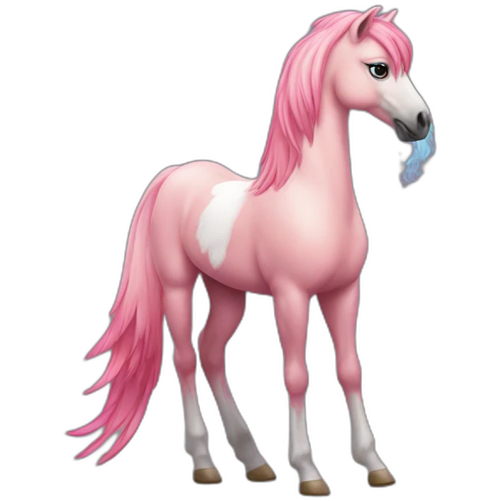 flamant-rose poney qui fume emoji