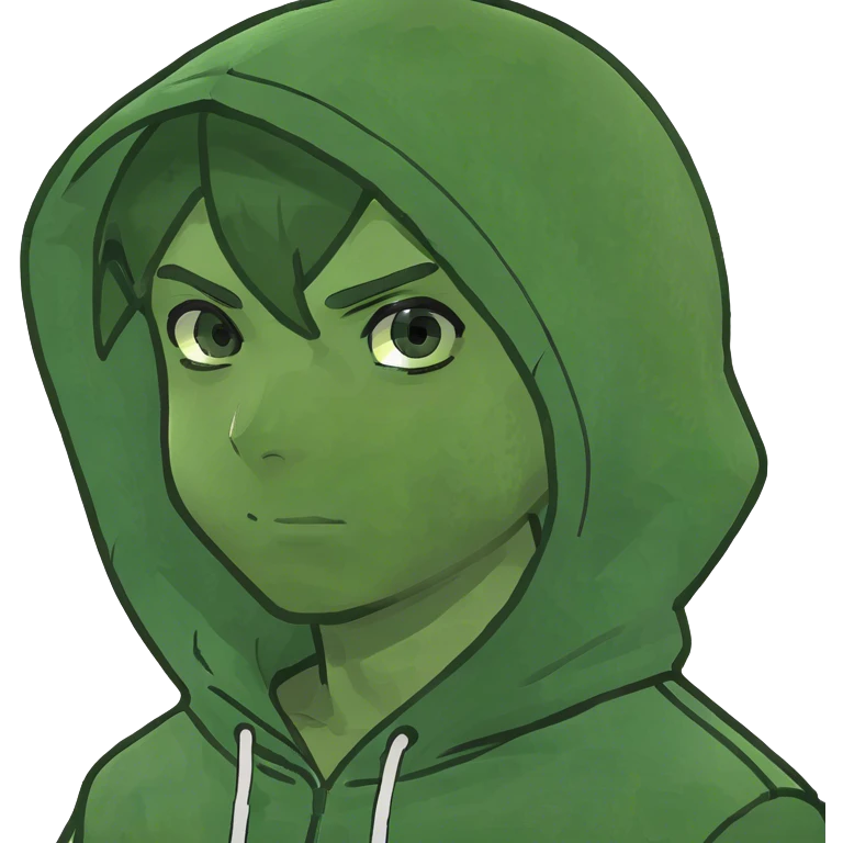 Anime boy wearing blue hoodie emoji
