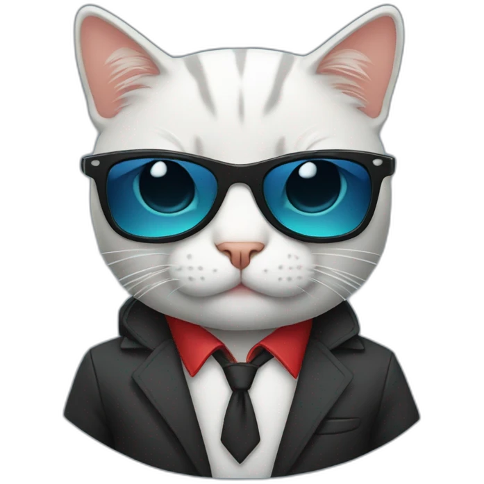 Cute cat with blazer and sunglasses  emoji