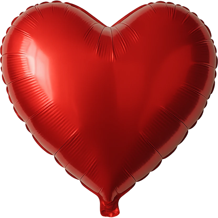 Foil balloon heart, remove background emoji