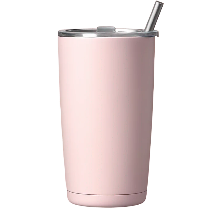 Aesthetic light pink Stanley tumbler  emoji