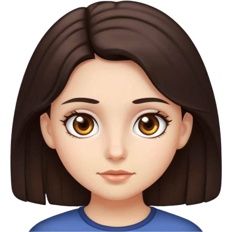 girl with dark brown hair and hazel eyes  emoji