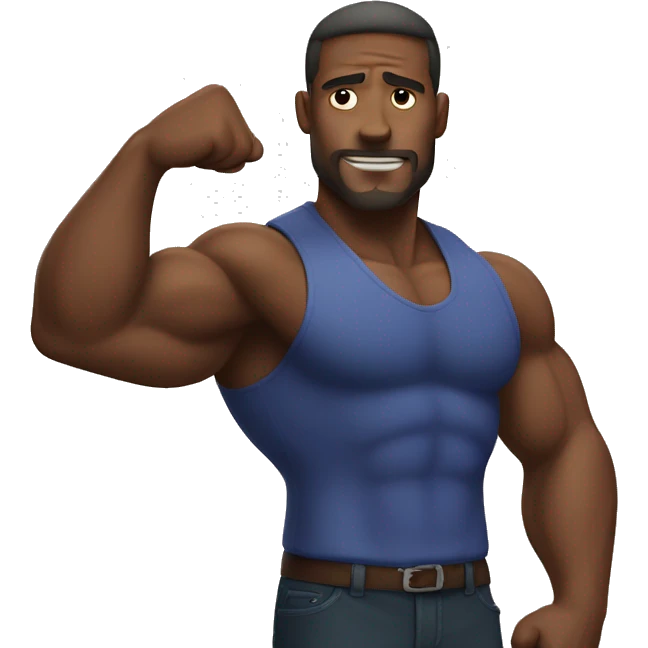 man flexing enormous biceps emoji