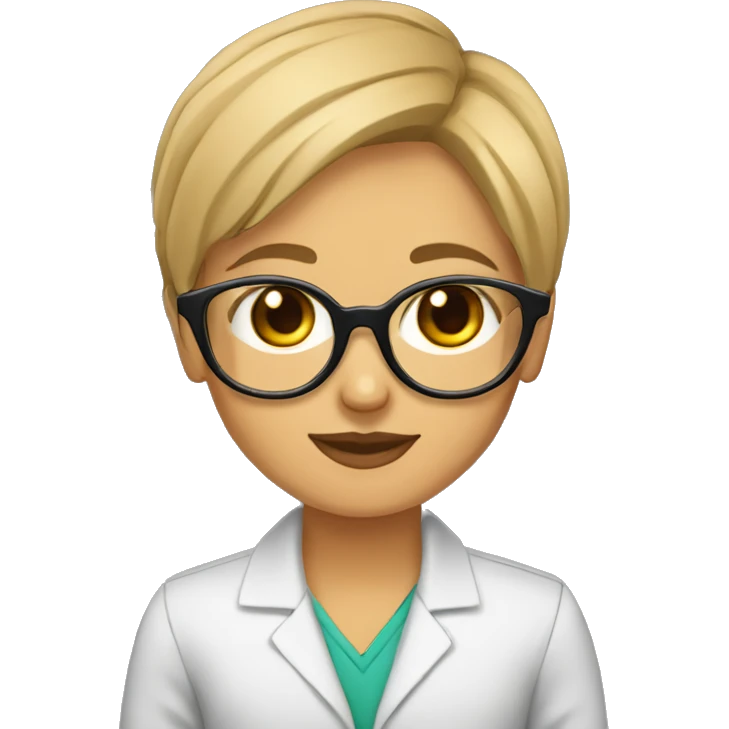 Profesora pelo castaño, gafas con chihuahua emoji