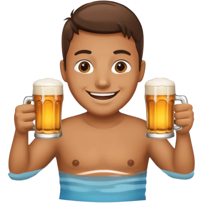 the pool should be made out of beer, and the otther should be in the pool which is a beer pool emoji
