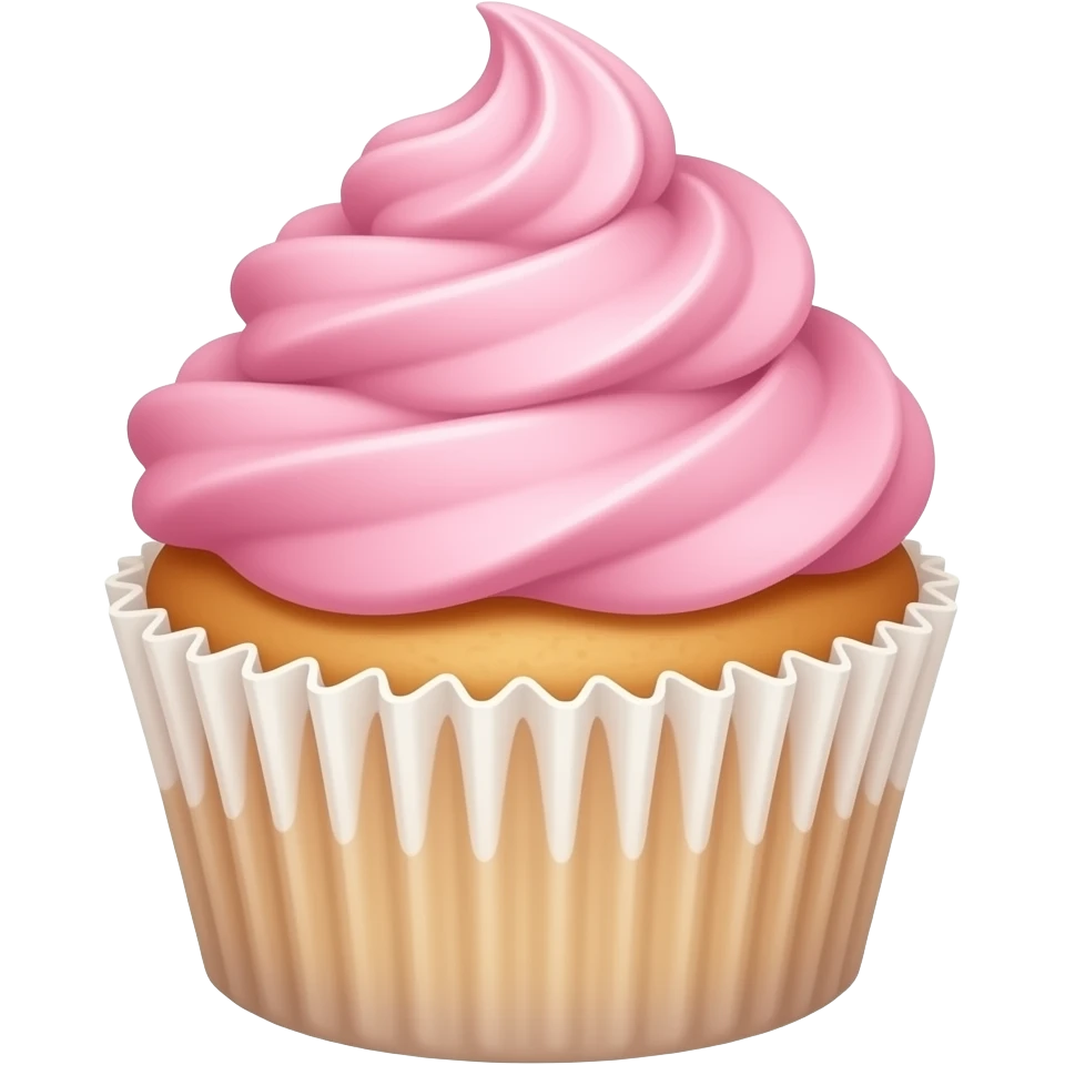 Cupcake with pink icing emoji