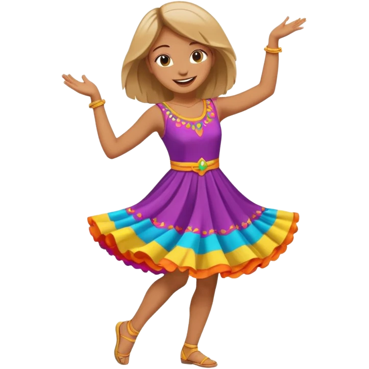 Happy girl dancing full body emoji