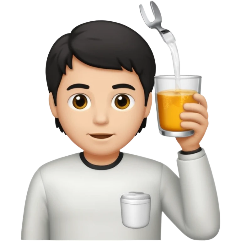 menino de tom de pele médio claro de cabelo preto pelado sentado no vaso sanitário  emoji