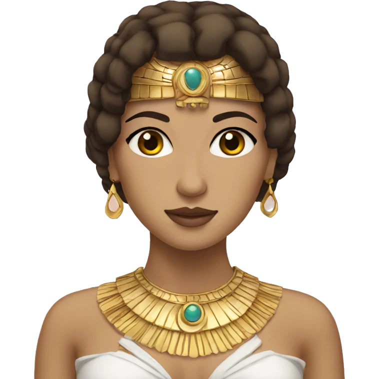Cleopatra with Brown hair brown eyes emoji