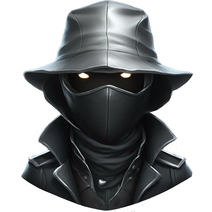 Bloodborne , Human wearing Black leather suit , face fully covered with a silver mask  emoji