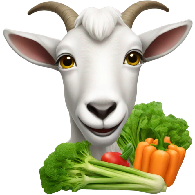 goat eating vegetables emoji