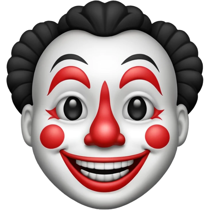 Crie um emoji de palhaço de circo em preto e branco igual o de iphone emoji