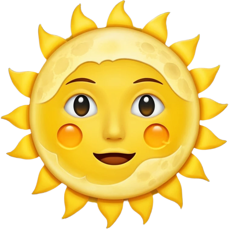 moon in front of the sun (in an eclipse) with classic emoji tear emoji