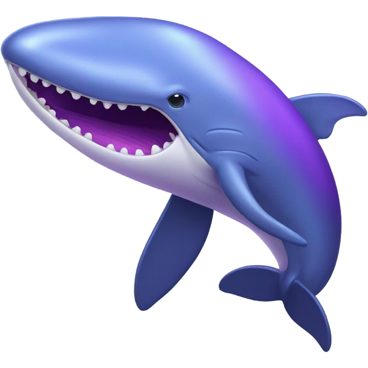 Blue whale purple, open mouth emoji