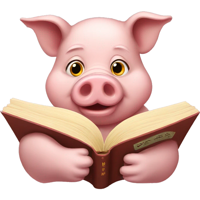 pig reading book emoji