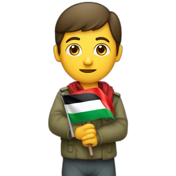 une personne avec le drapeau de la palestine dans les mains emoji