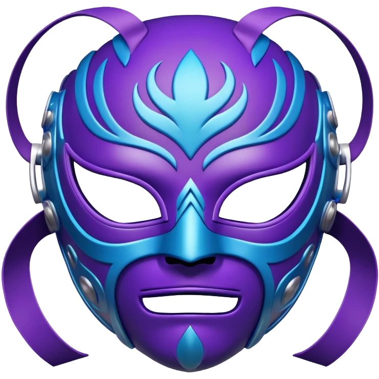 A luchador wrestling mask in purple and blue colors with intricate design emoji