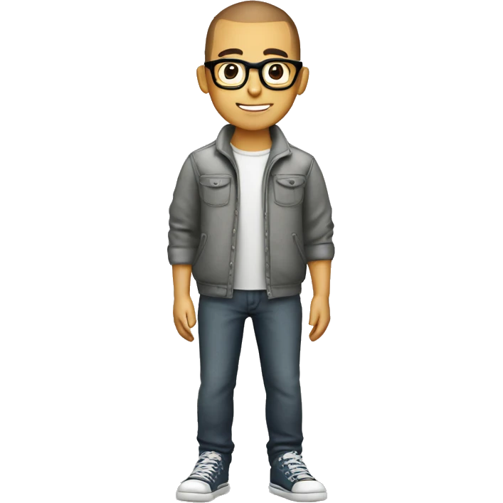 Nerd boy with glasses and buzzcut emoji