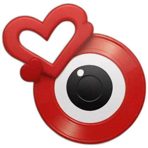 red heart shaped vinyl record emoji