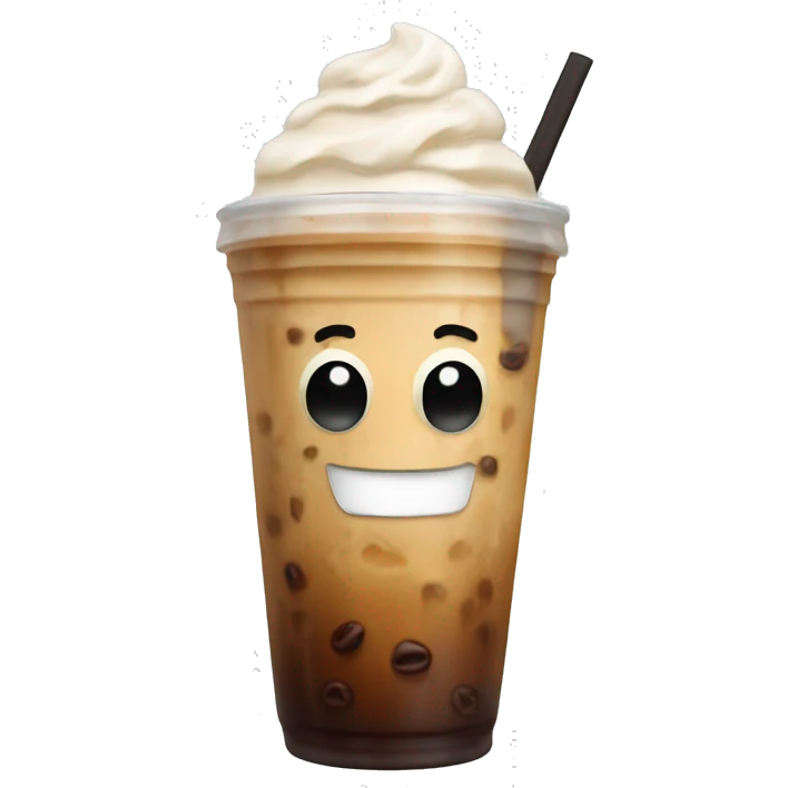 Big iced coffee with a lot of cream emoji